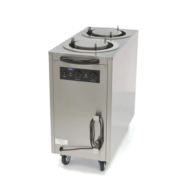 Maxima scaldapiatti 80 piatti Ø 30 cm dispenser inox ruote
