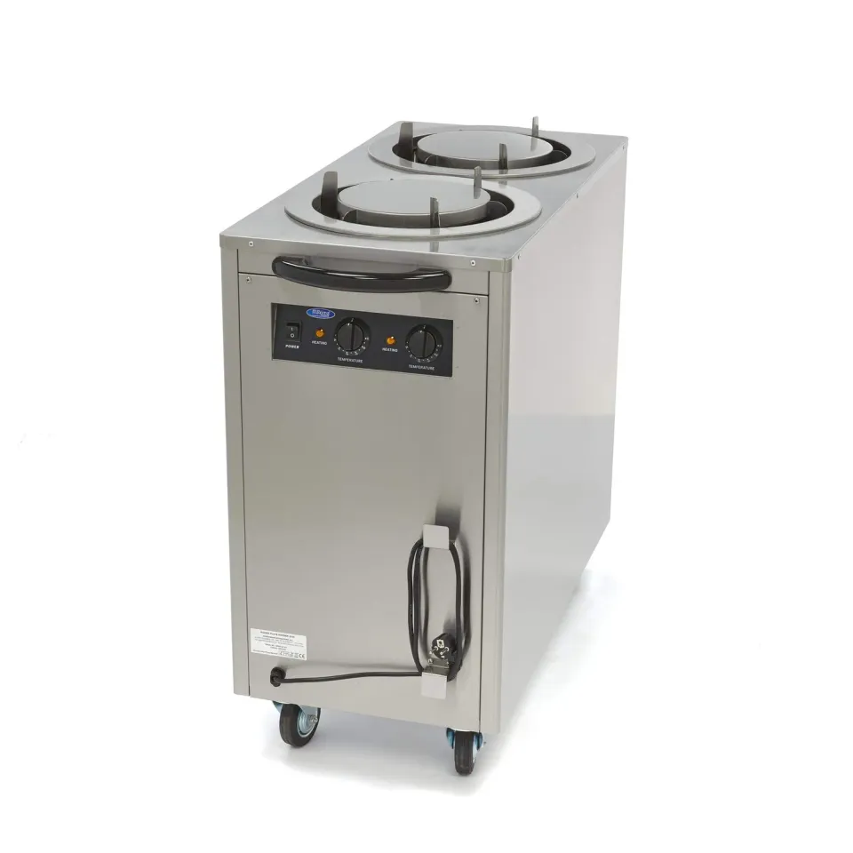 Maxima scaldapiatti 80 piatti Ø 30 cm dispenser inox ruote