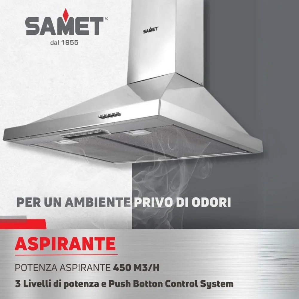 Samet Eolo60 Cappa Piramide 60 cm Inox Aspirante