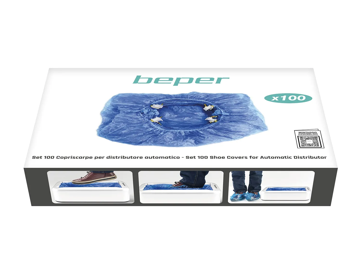 BEPER C206UTI002 Copriscarpe Monouso Set 100 Pezzi Impermeabili