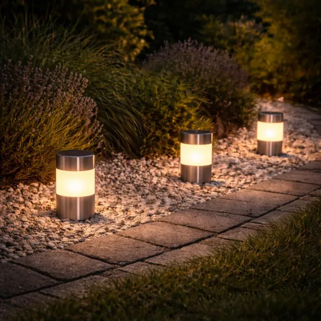 Beper Set 3 Lampade Solari Giardino Segnapassi IP44