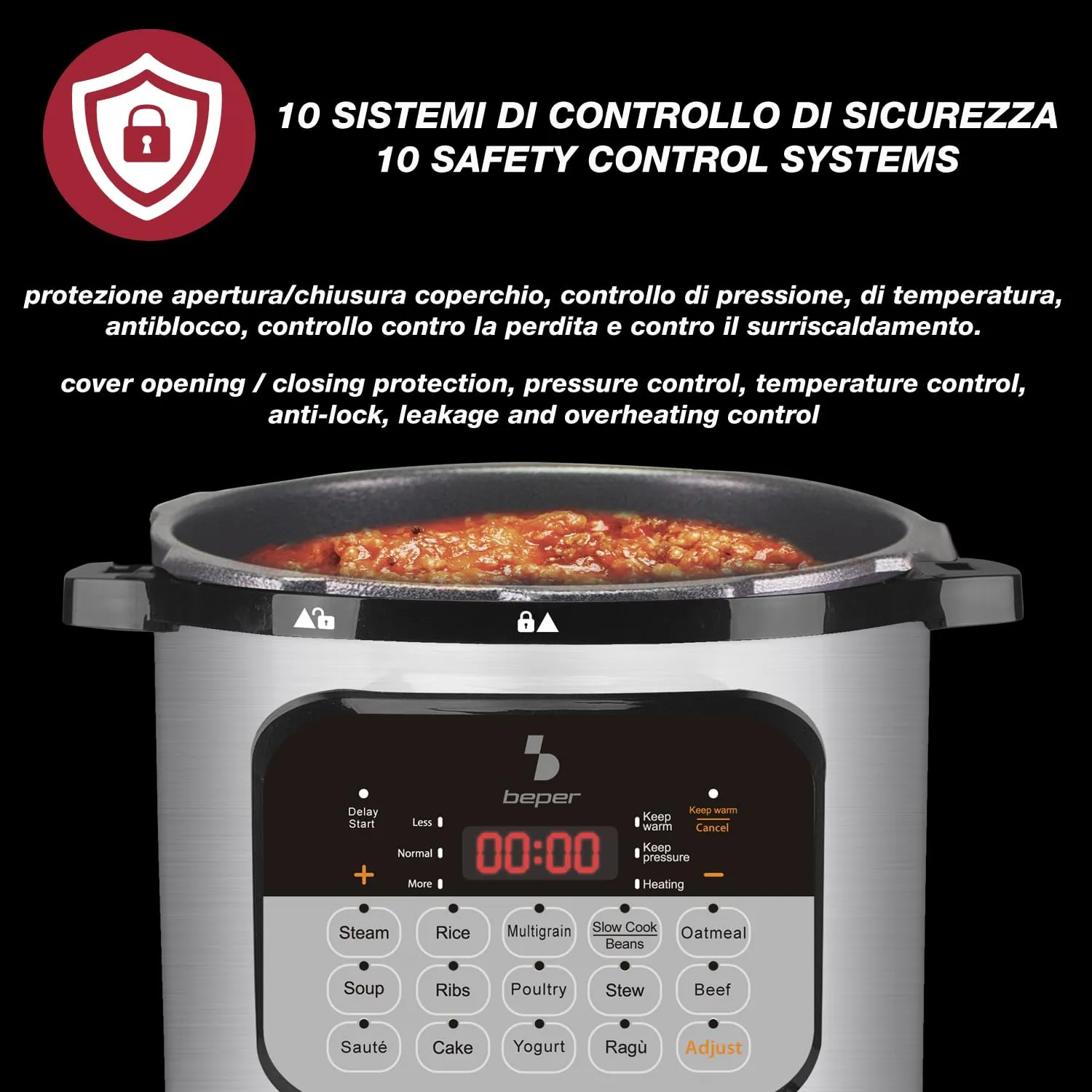 Beper P101COS002 Multicooker Pressione 6 Litri 1000W