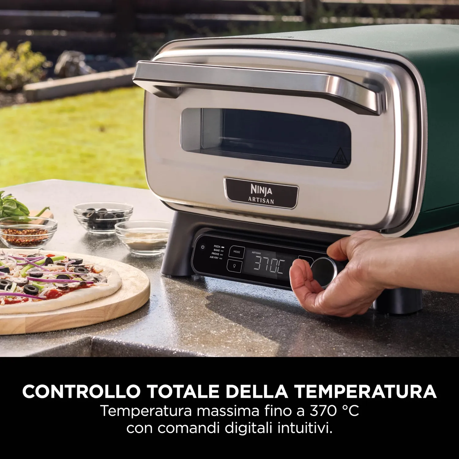 Ninja Artisan forno pizza da esterno verde 30 cm 370°C