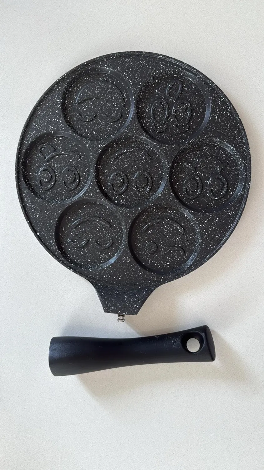 YASHE Smile Padella Pancake 7 Cavità Nero senza PTFE