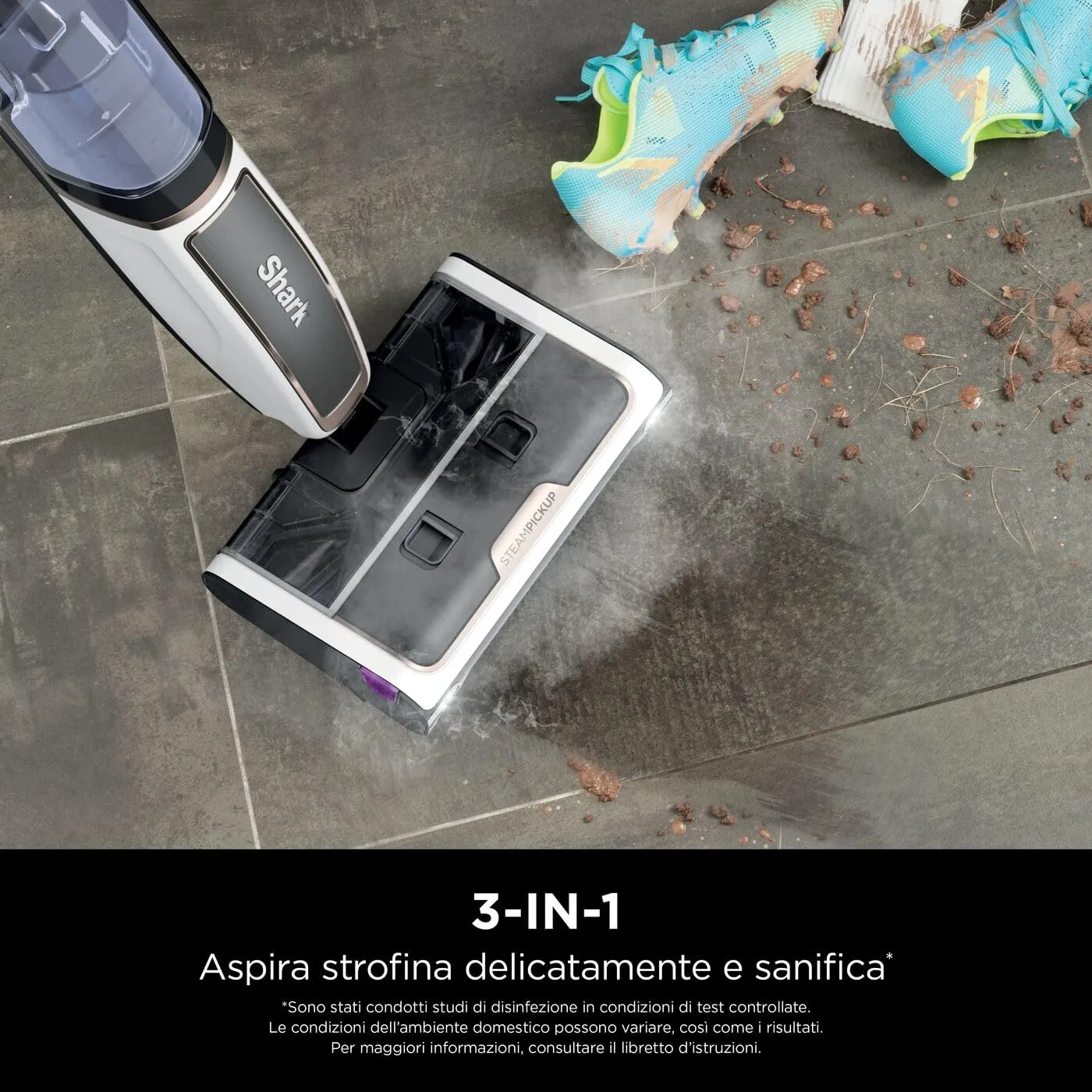 Shark SteamPickUp scopa vapore 3 in 1 bianca