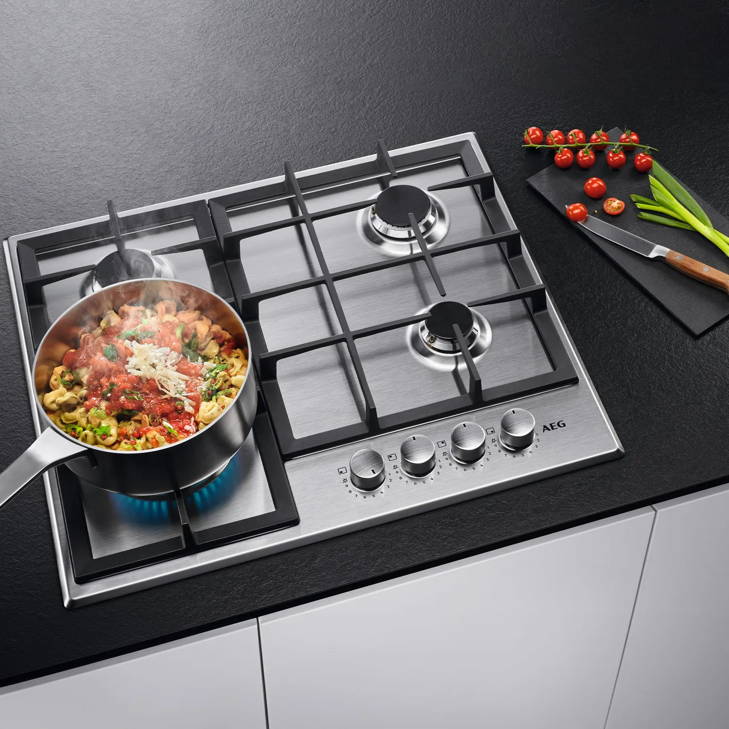AEG HGB64400SM piano cottura gas 60cm 4 fuochi inox