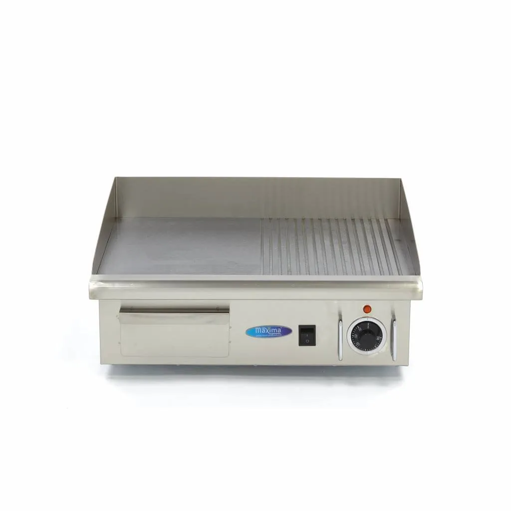 Maxima Piastra Barbecue 55 cm Metà Rigata 50-300°C