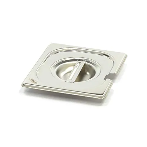 Maxima coperchio Gastronorm 1/6 inox con foro cucchiaio