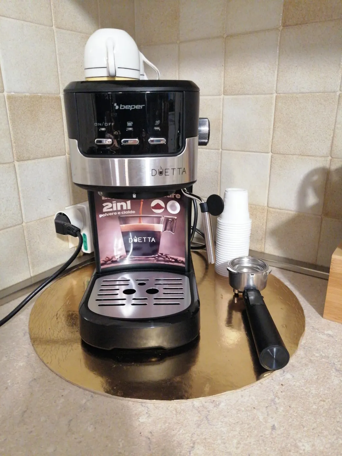 Beper P101CAF100 Duetta macchina caffè espresso cialde 15 bar