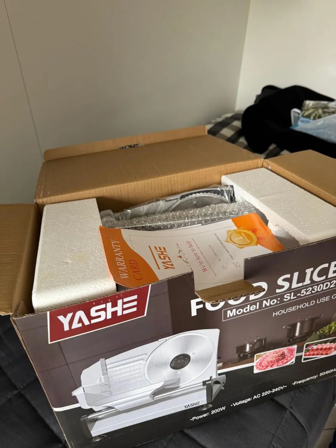 Yashe Affettatrice Elettrica 2 Lame Vassoio 200W 19cm