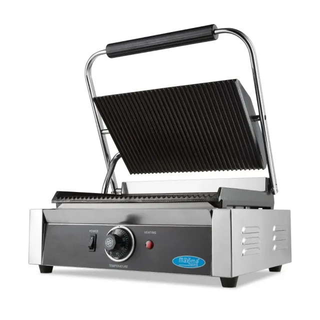 Maxima MCG Panini griglia contatto ghisa 2200 W scanalata