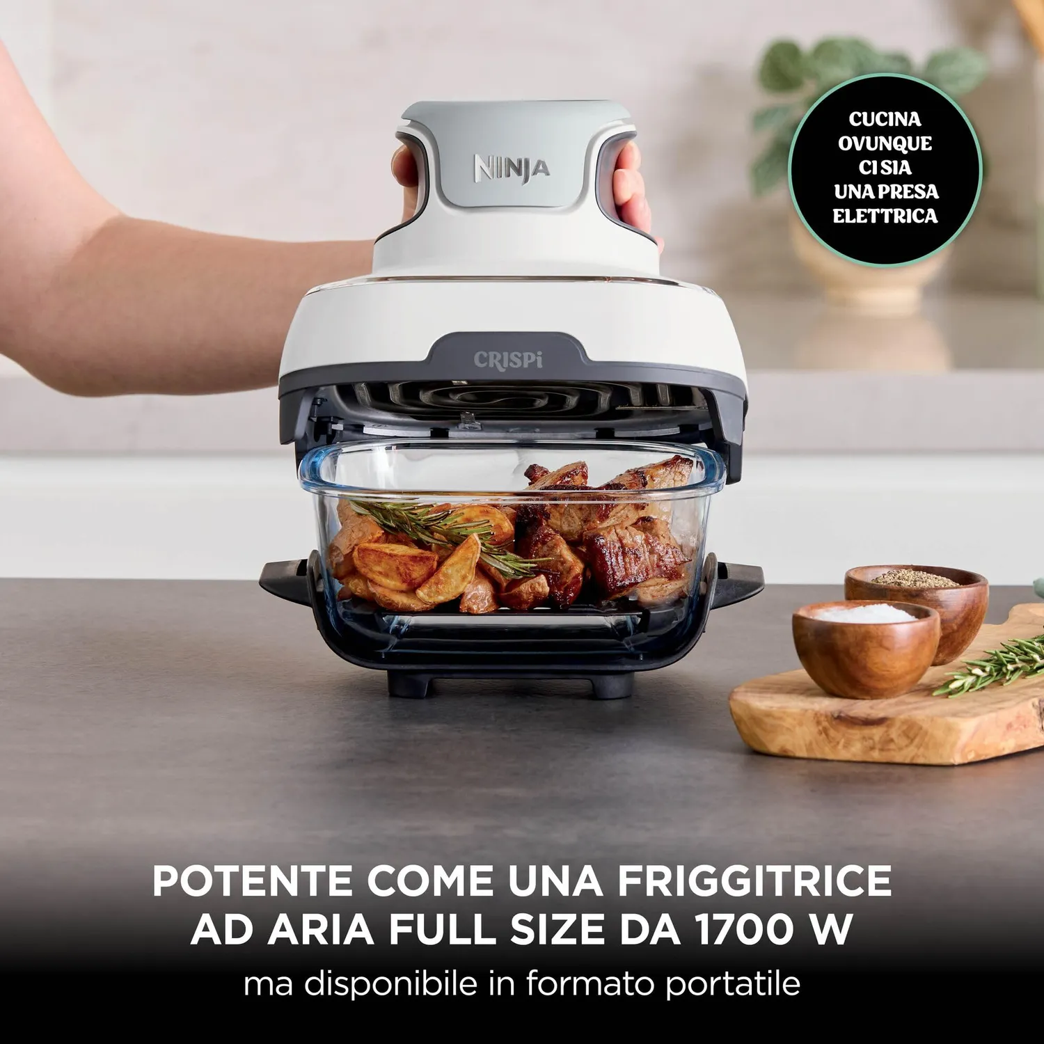 Ninja CRISPi Friggitrice Aria Portatile 3,8L Bianca 1,4L