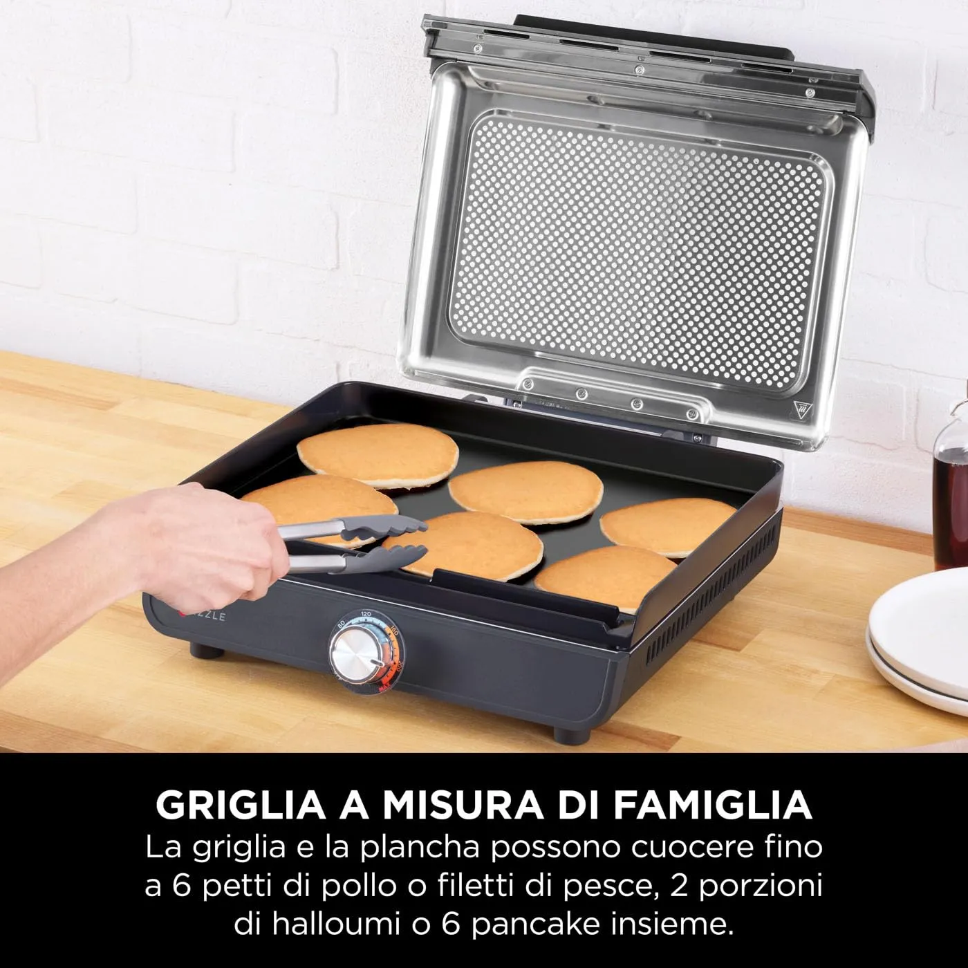 Ninja Sizzle Griglia Elettrica Interno con Piastra Nero 260°C