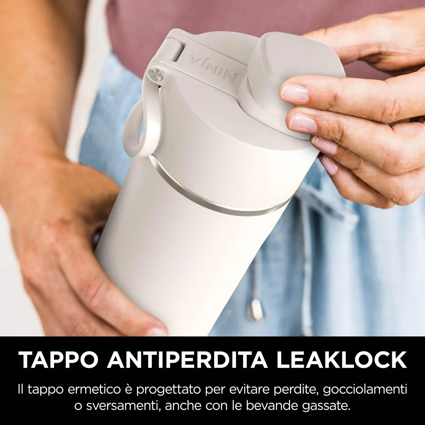 Ninja Thirsti DW2401EUUKST Borraccia Termica 700 ml Sabbia