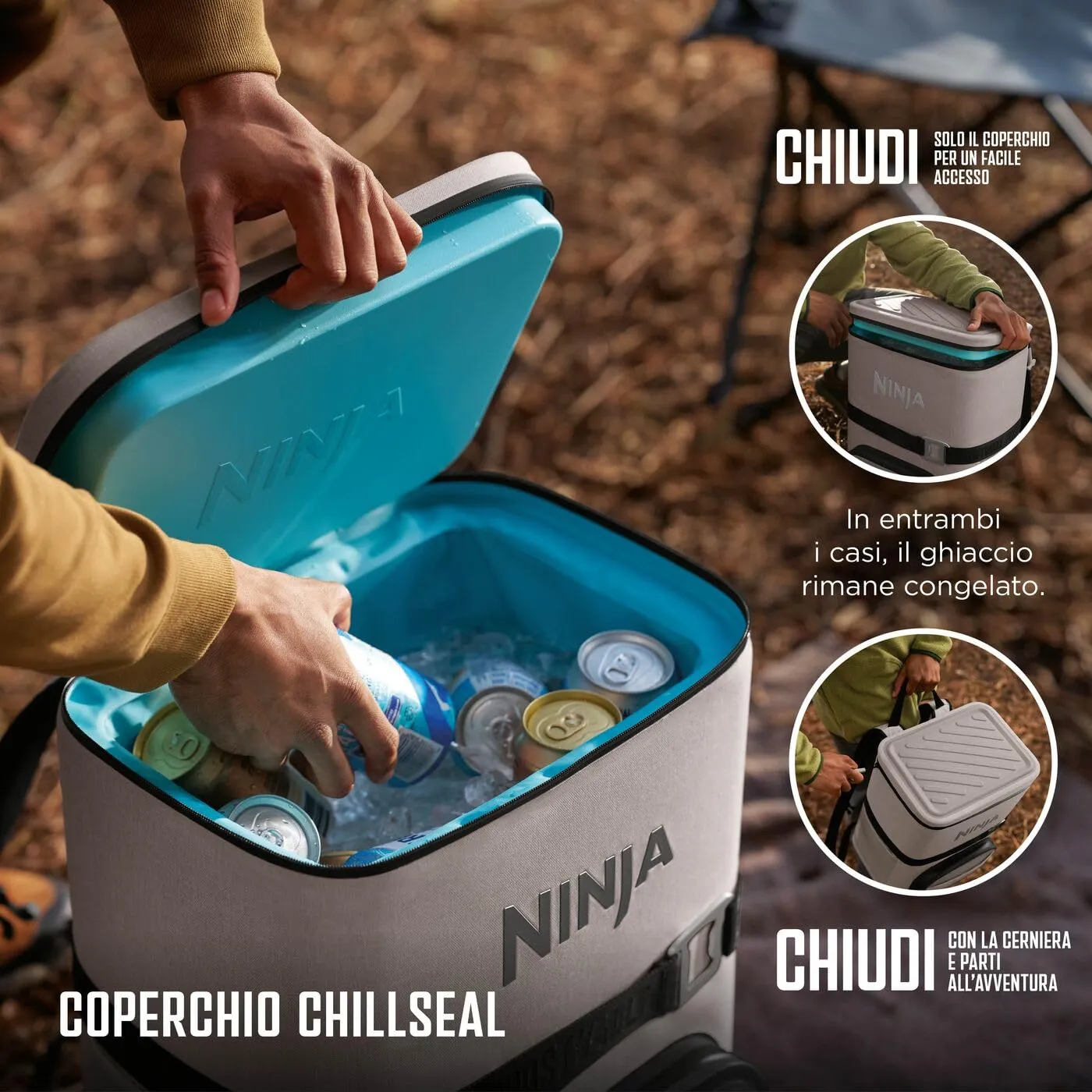 Ninja FrostVault Go FF124EUUKCS zaino frigo 17L beige 24 lattine
