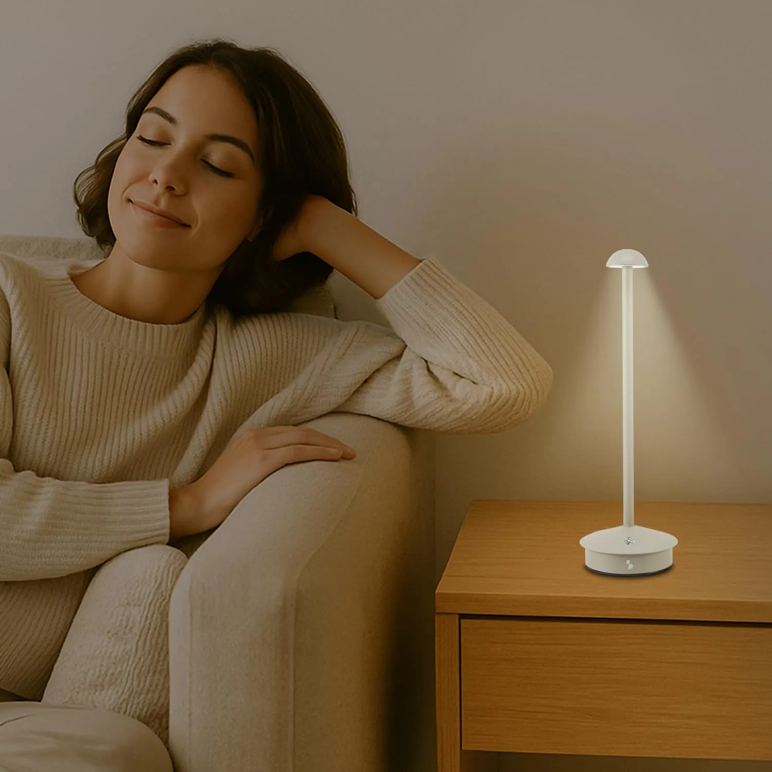 Beper P207ILI152 Lampada da Tavolo Tortora Ricaricabile Touch