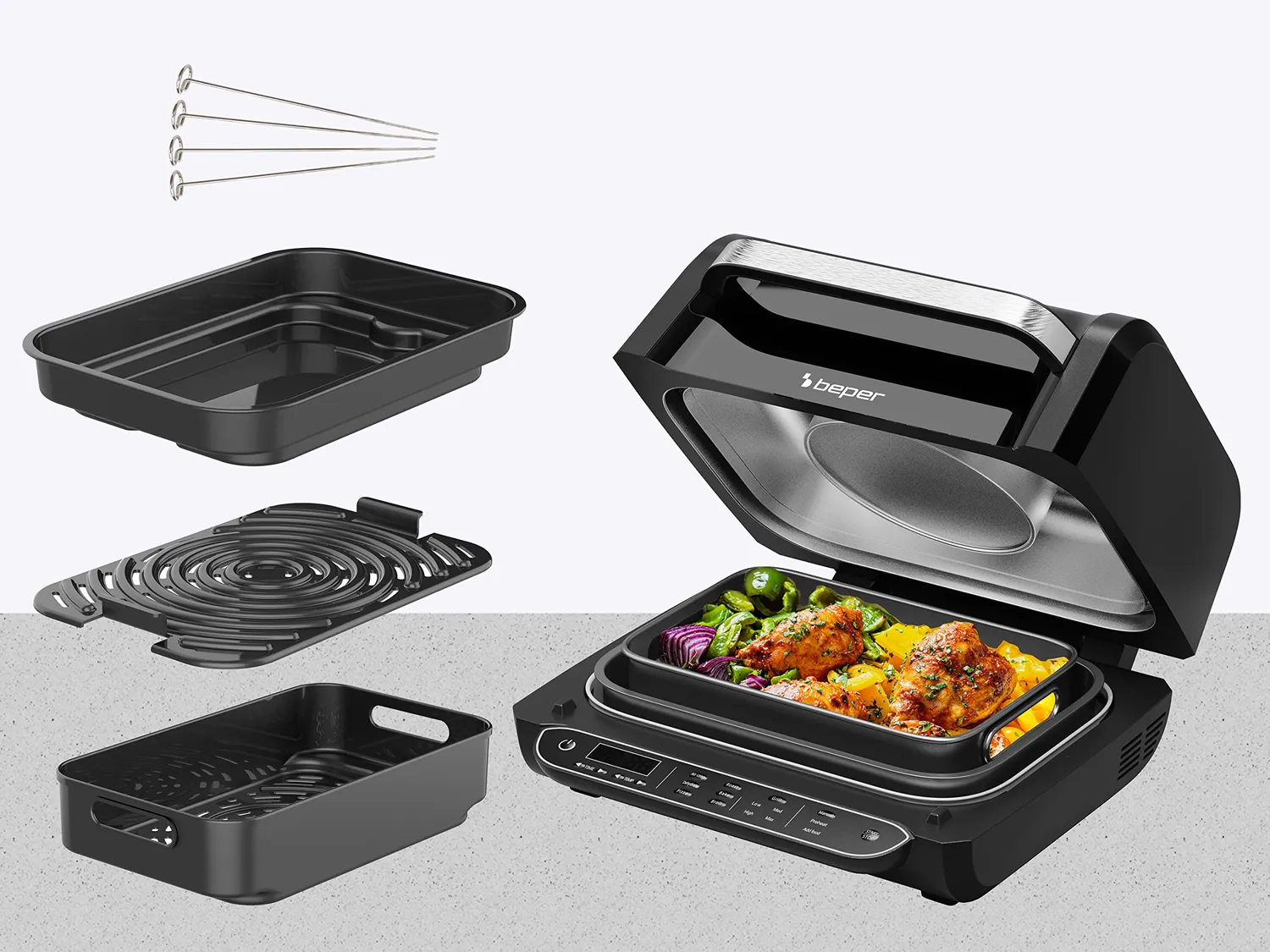 Beper P101FRI080 Cucinotto Friggitrice ad Aria 8 Programmi Multifunzione