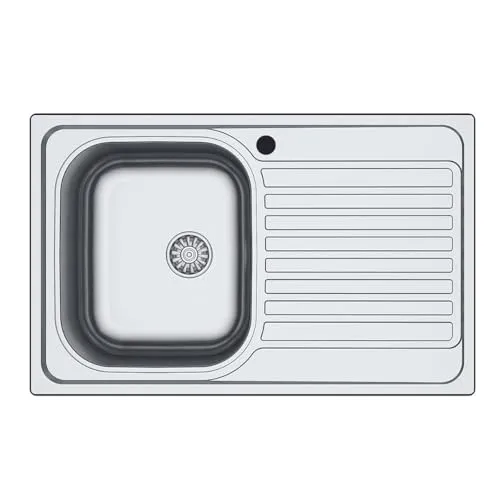 Samet Lavello Cucina Inox 79x50 cm Gocciolatoio Destro