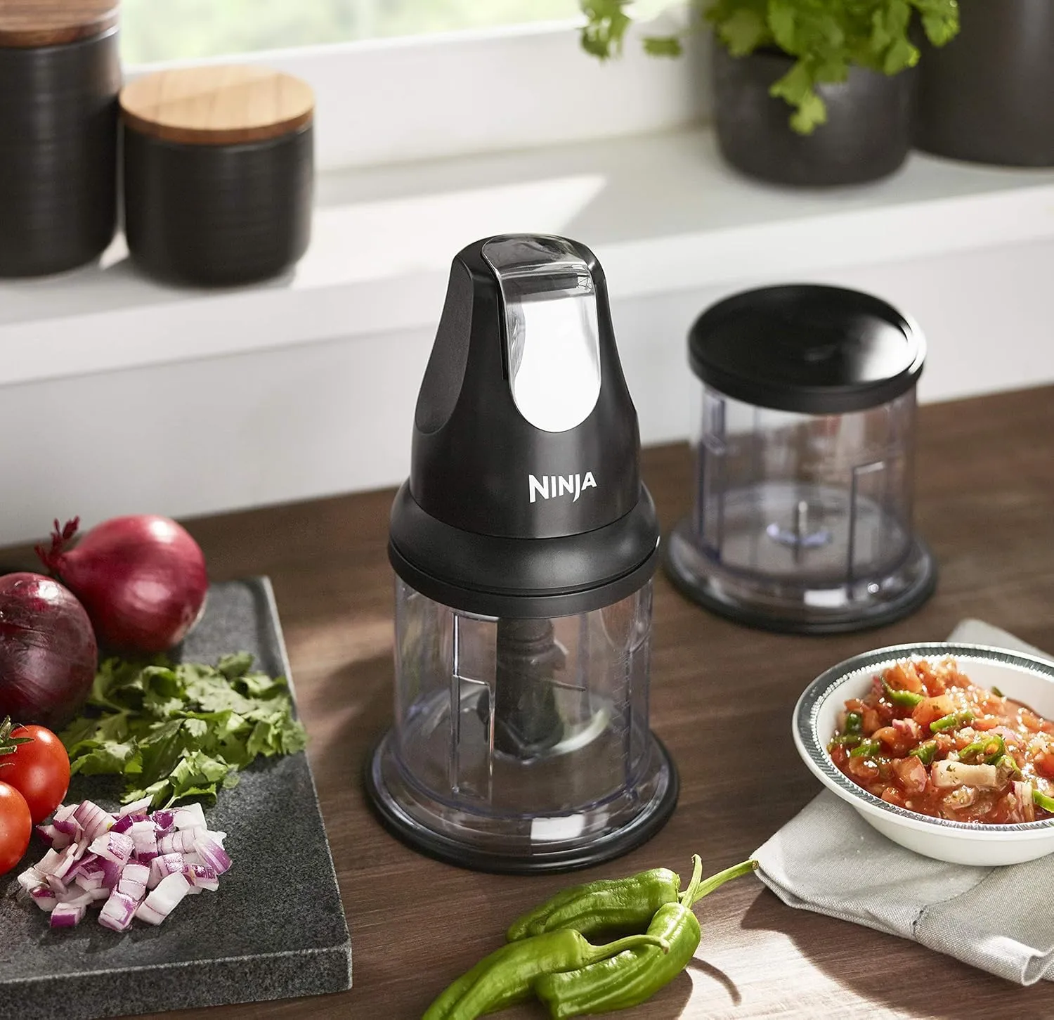 Ninja Express Chop NJ1002EUBK Tritatutto Nero 2 Ciotole 200W