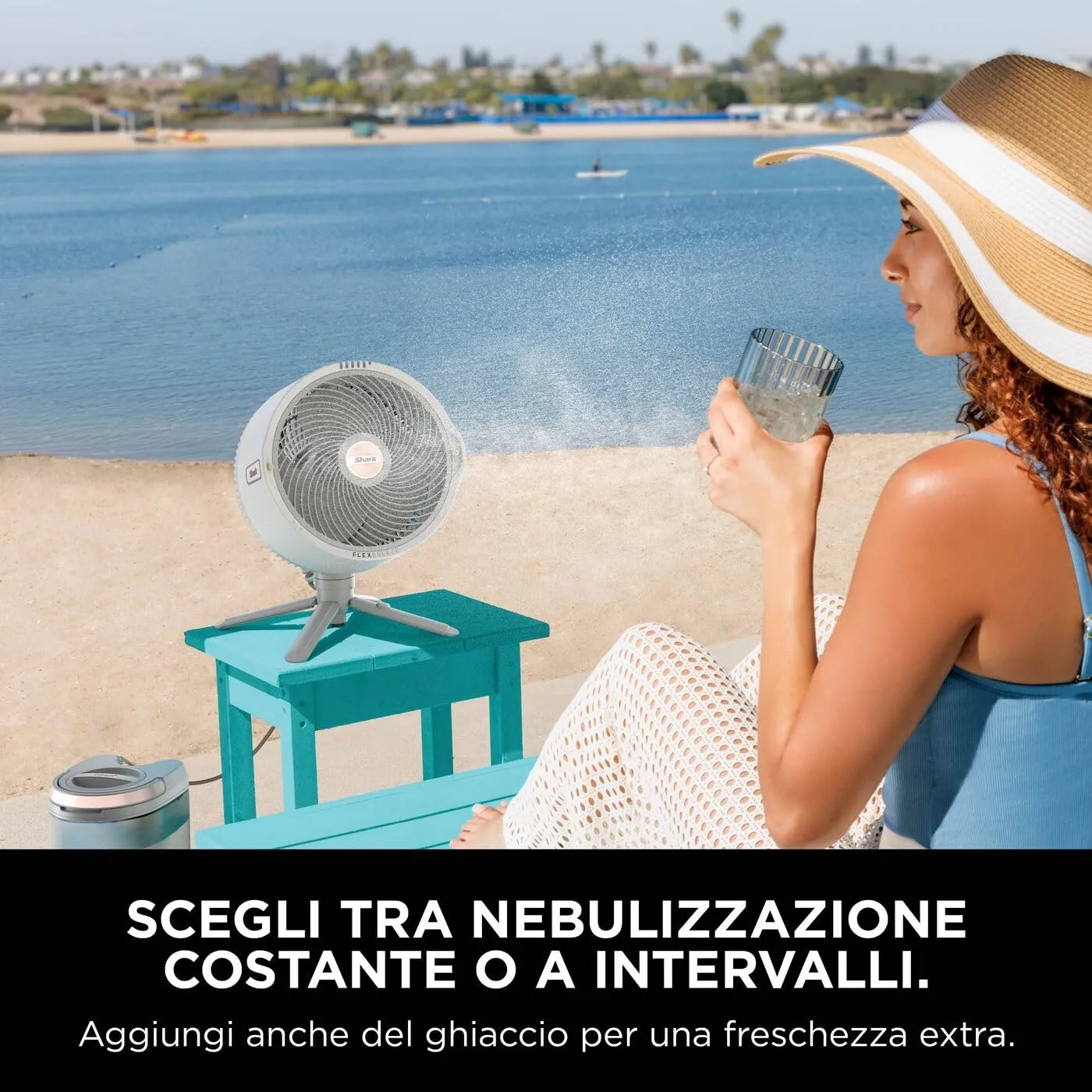 Shark FlexBreeze Pro Mist ventilatore nebulizzatore tortora