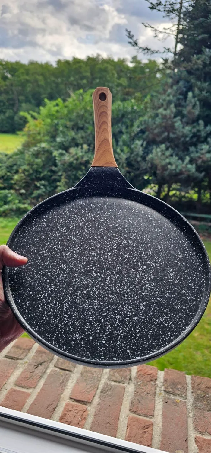 YASHE Padella Crepes 26 cm Nera Senza PTFE Induzione