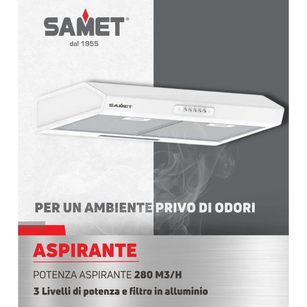 Samet Tornado 90 Gruppo Cappa Sottopensile Bianco