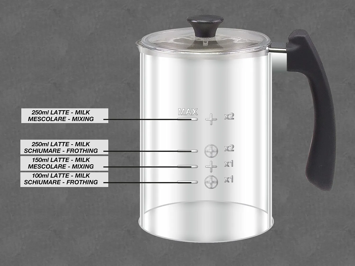 Beper BB.200 Montalatte Elettrico Magnetico 500ml Lavabile