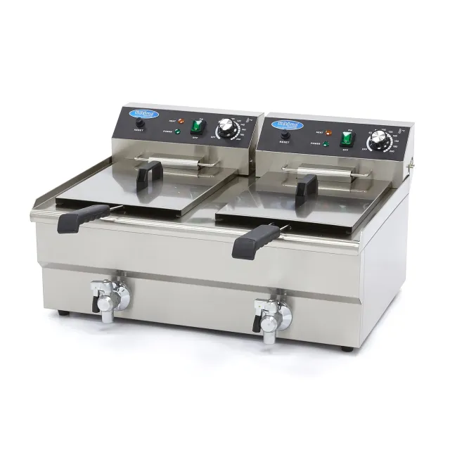 Maxima Gastro friggitrice doppia 2x16L con rubinetto