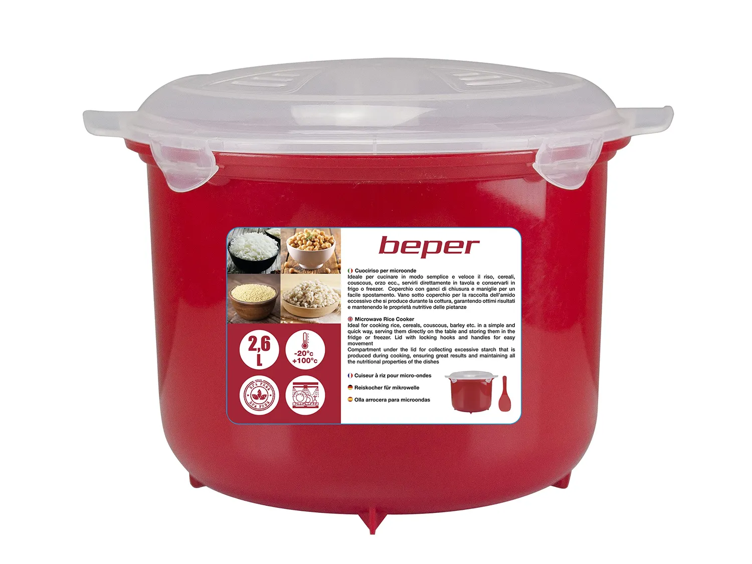 Beper C106CAS001 cuociriso microonde 2,6L BPA free
