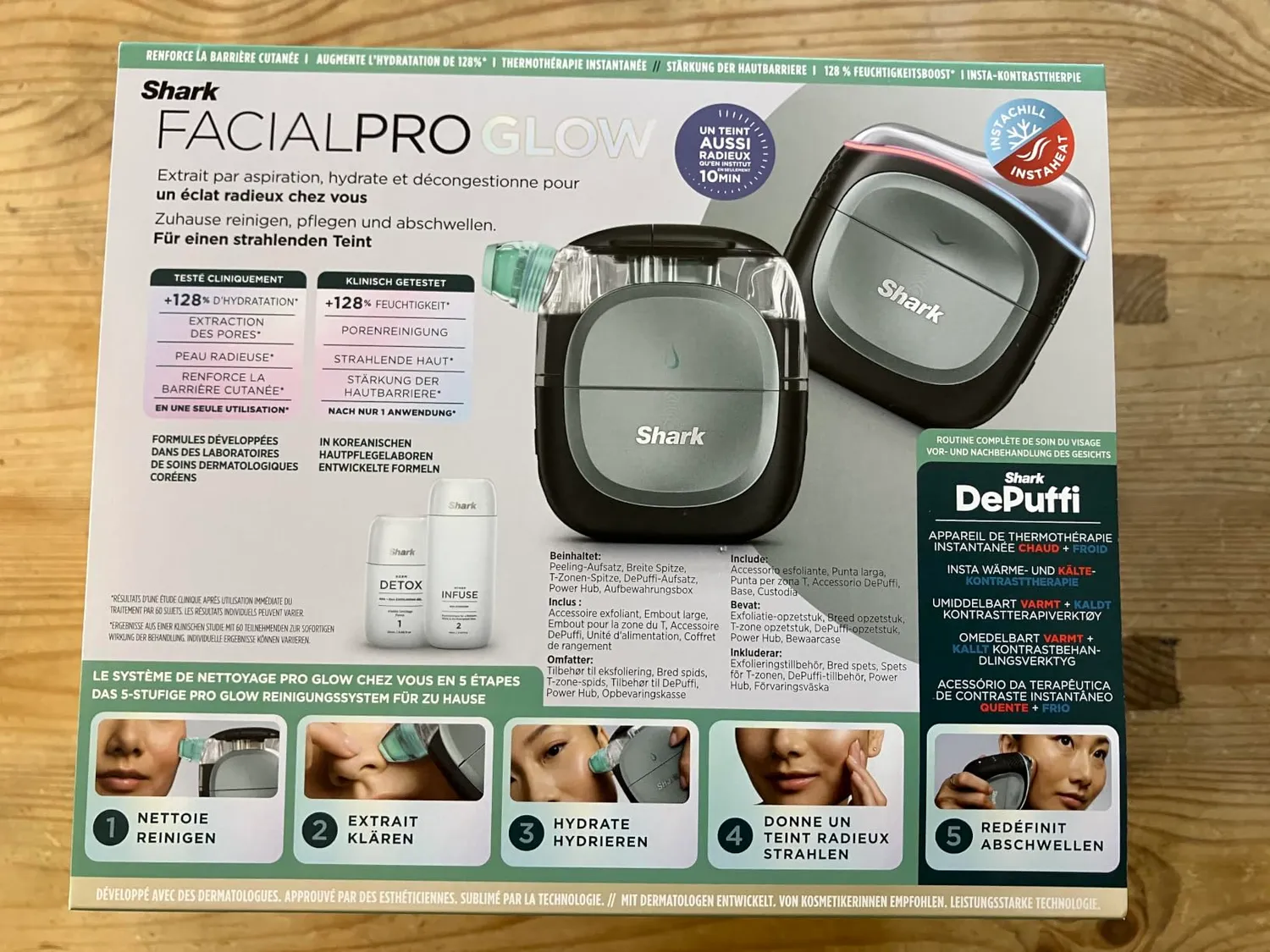 Shark FacialPro Glow FH320EU dispositivo viso nero caldo