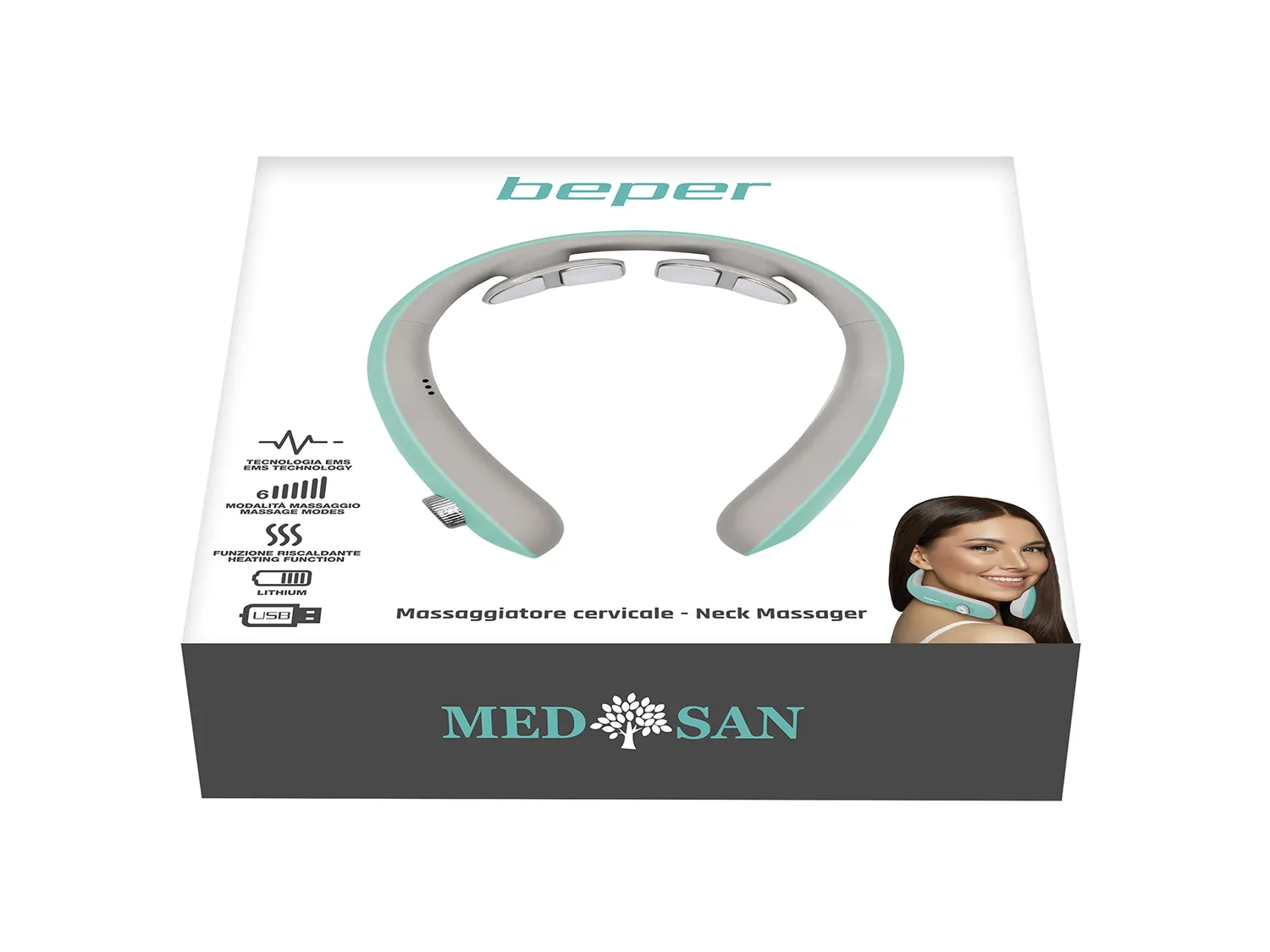 Beper P302MAS100 massaggiatore cervicale EMS riscaldante