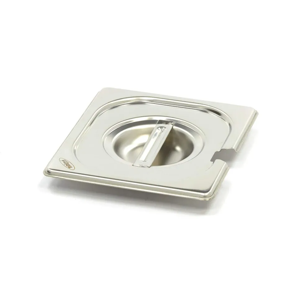 Maxima coperchio Gastronorm 1/6 inox con foro cucchiaio