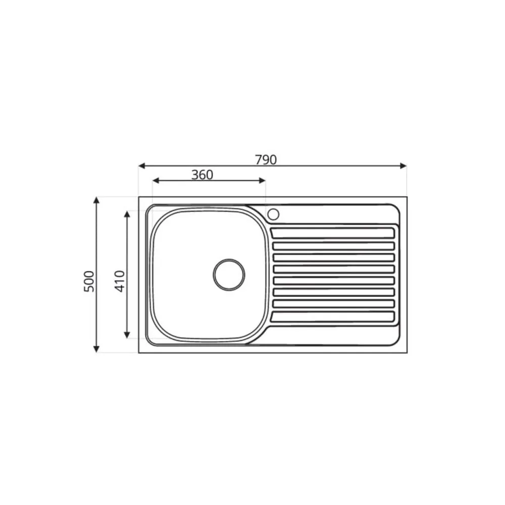 Samet Classic N273 lavello incasso 1 vasca inox 79x50 cm sx