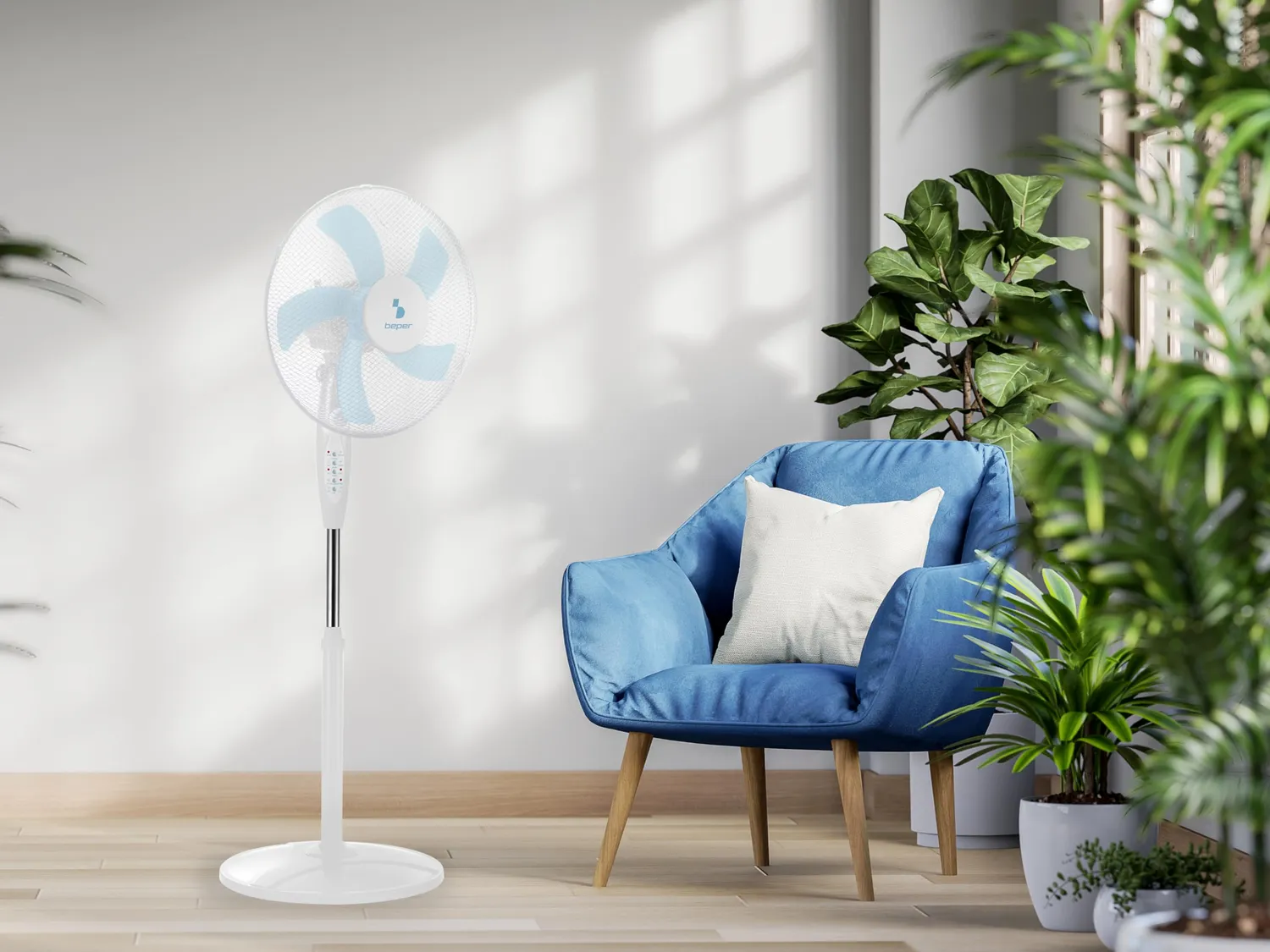 Beper ventilatore a piantana bianco 40 cm telecomando timer