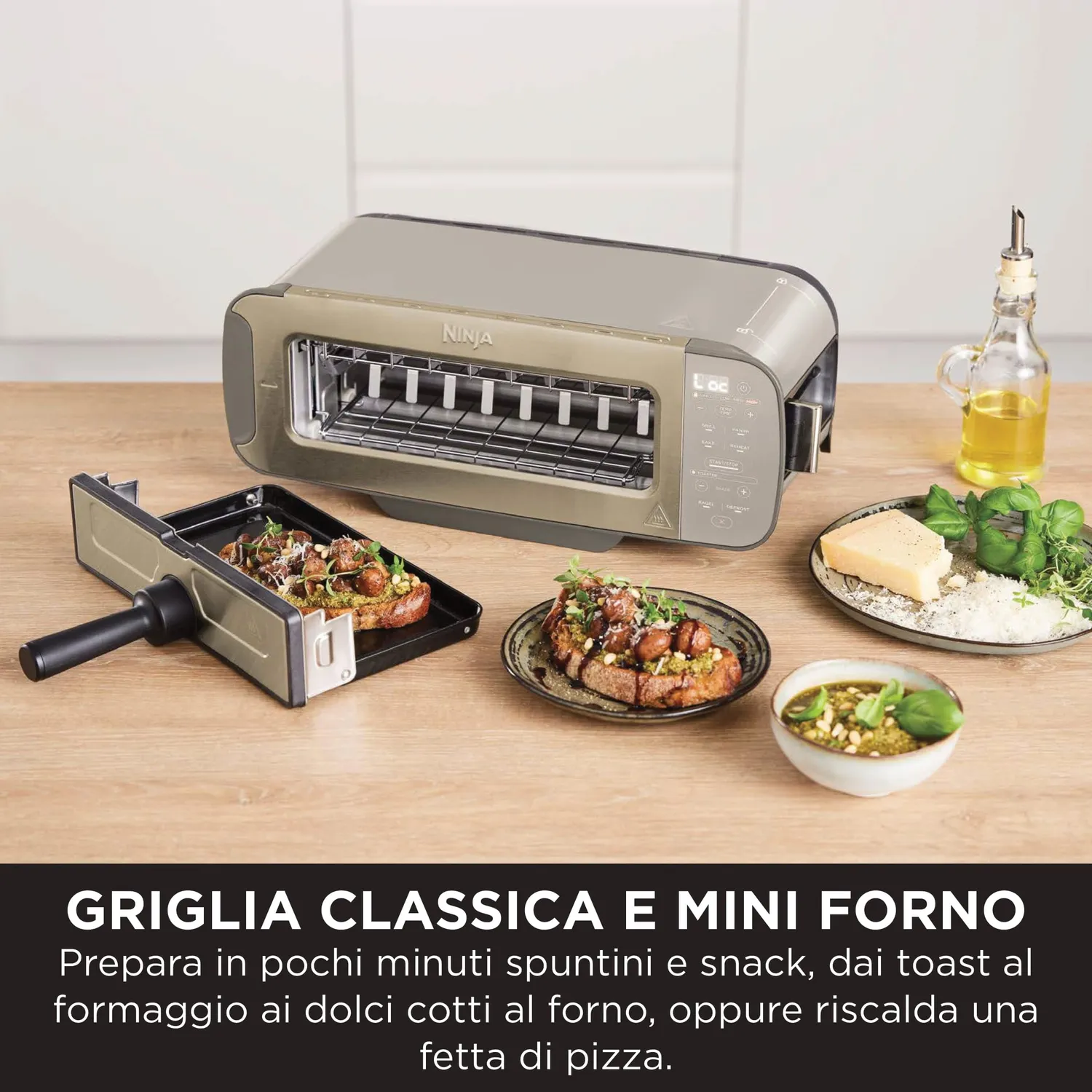 Ninja Foodi ST202EUSTGD Tostapane Grill 3 in 1 Pietra Oro