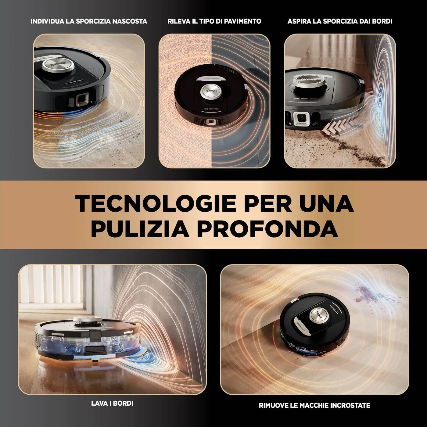 Shark PowerDetect NeverTouch Pro robot aspirapolvere nero 60 giorni