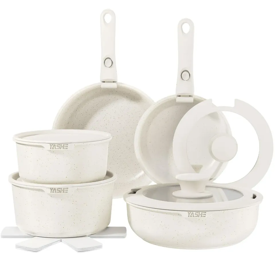 YASHE set pentole induzione 15 pezzi atossico impilabile