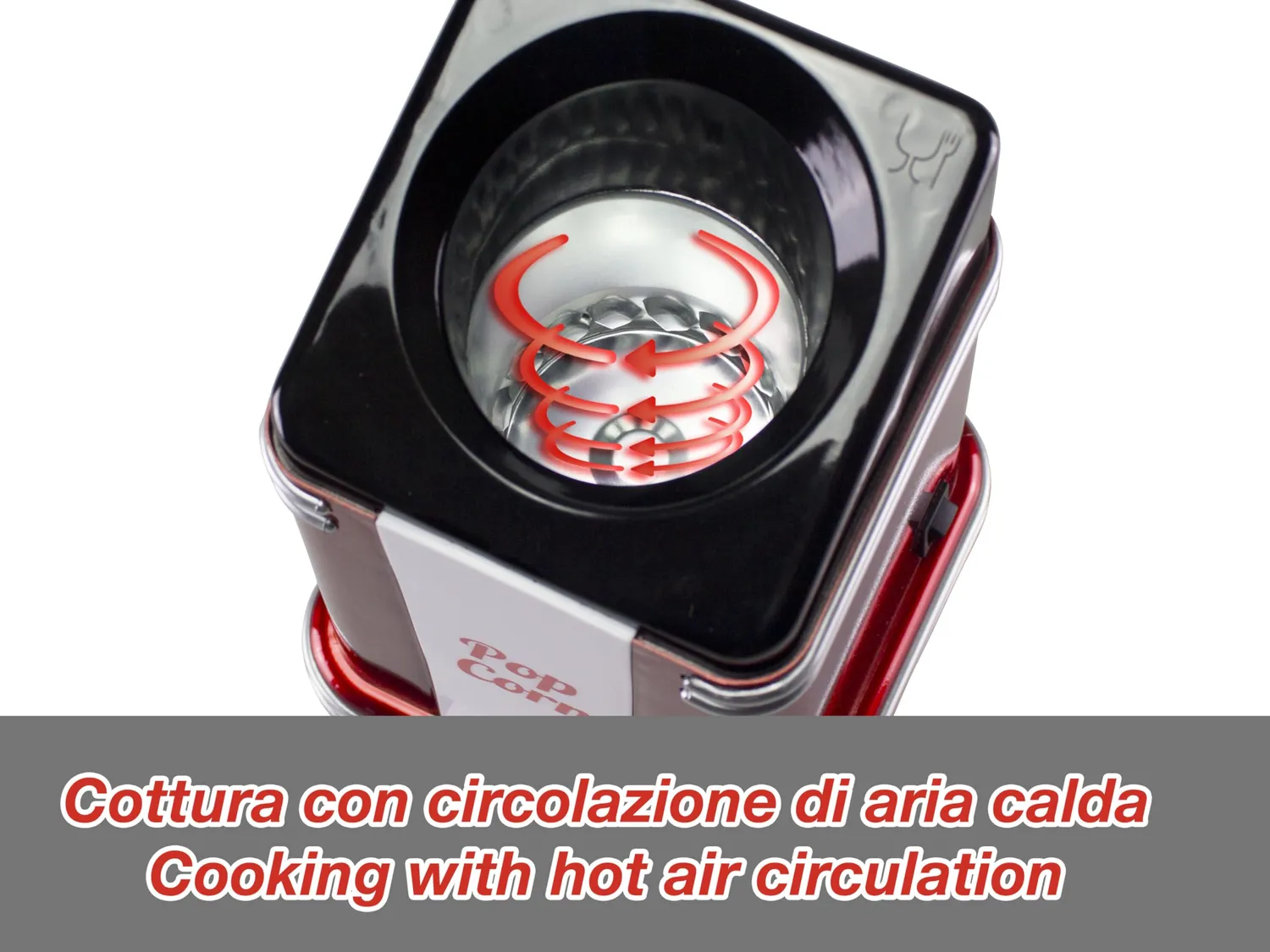 Beper 90.590Y macchina popcorn 1200W rossa aria calda