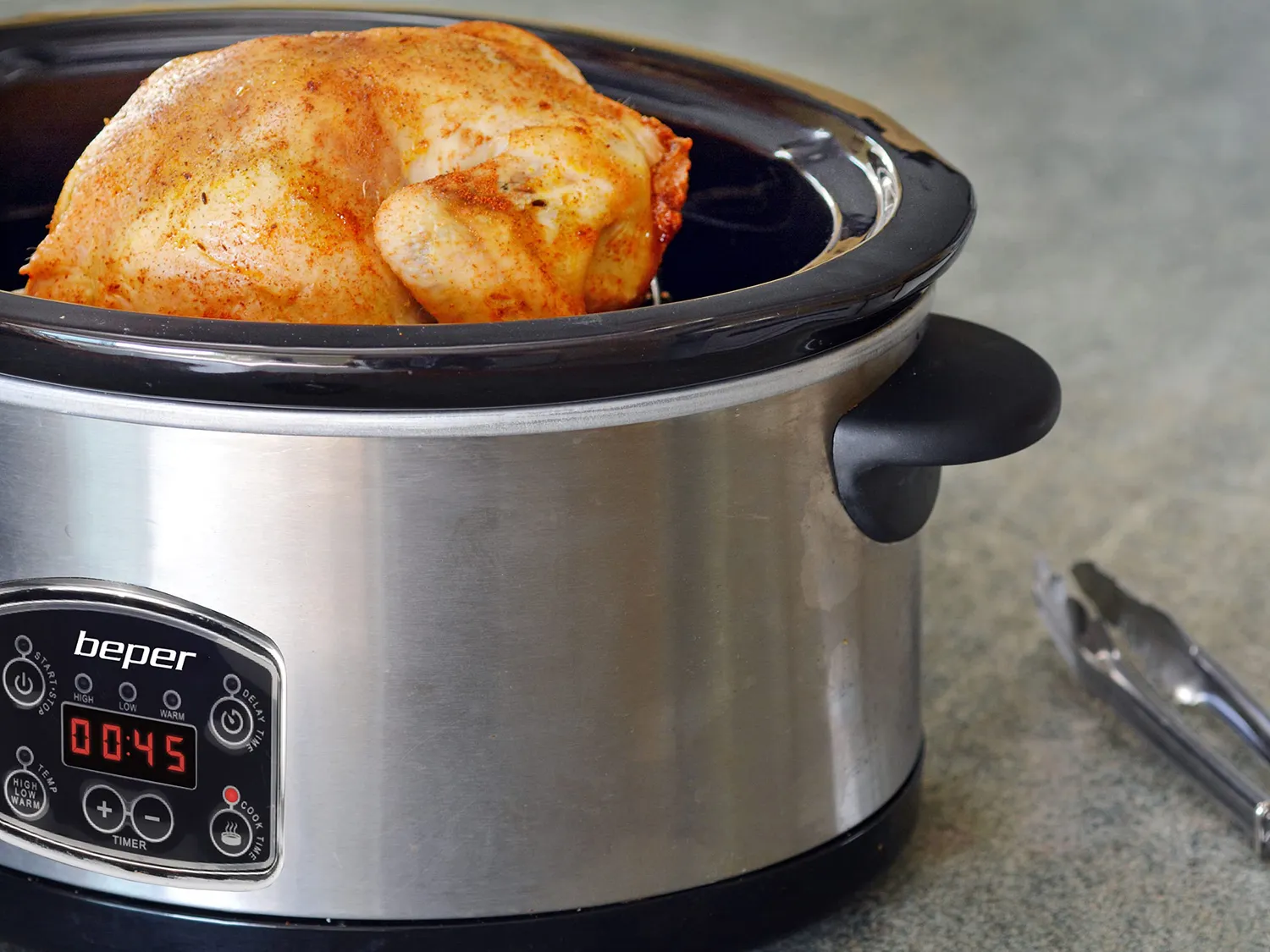 Beper BC.510 Slow Cooker 4,5L Digitale Timer 16 Ore