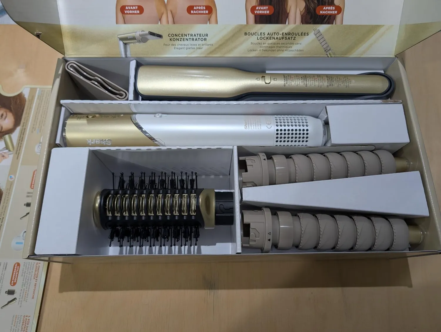 Shark Glam FlexStyle HD6041SEU Styler Oro 4 in 1 Ceramica