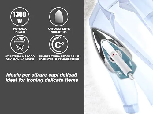 Beper P204FER250 ferro da stiro a secco 1300W piastra antiaderente