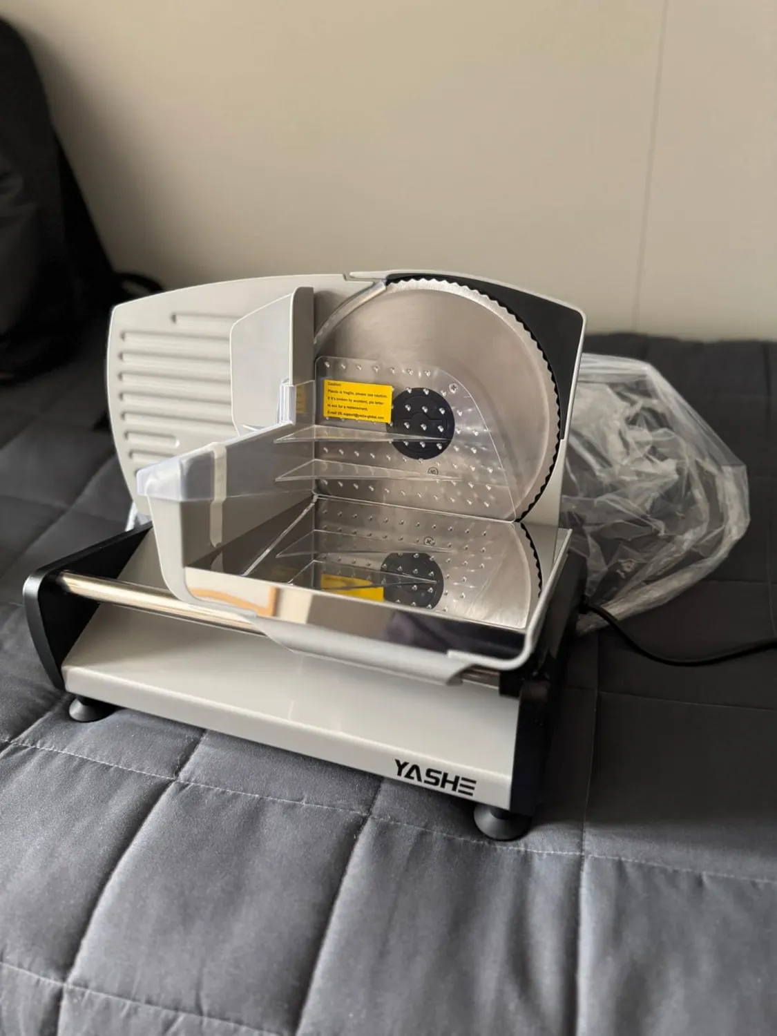 Yashe Affettatrice Elettrica 2 Lame Vassoio 200W 19cm