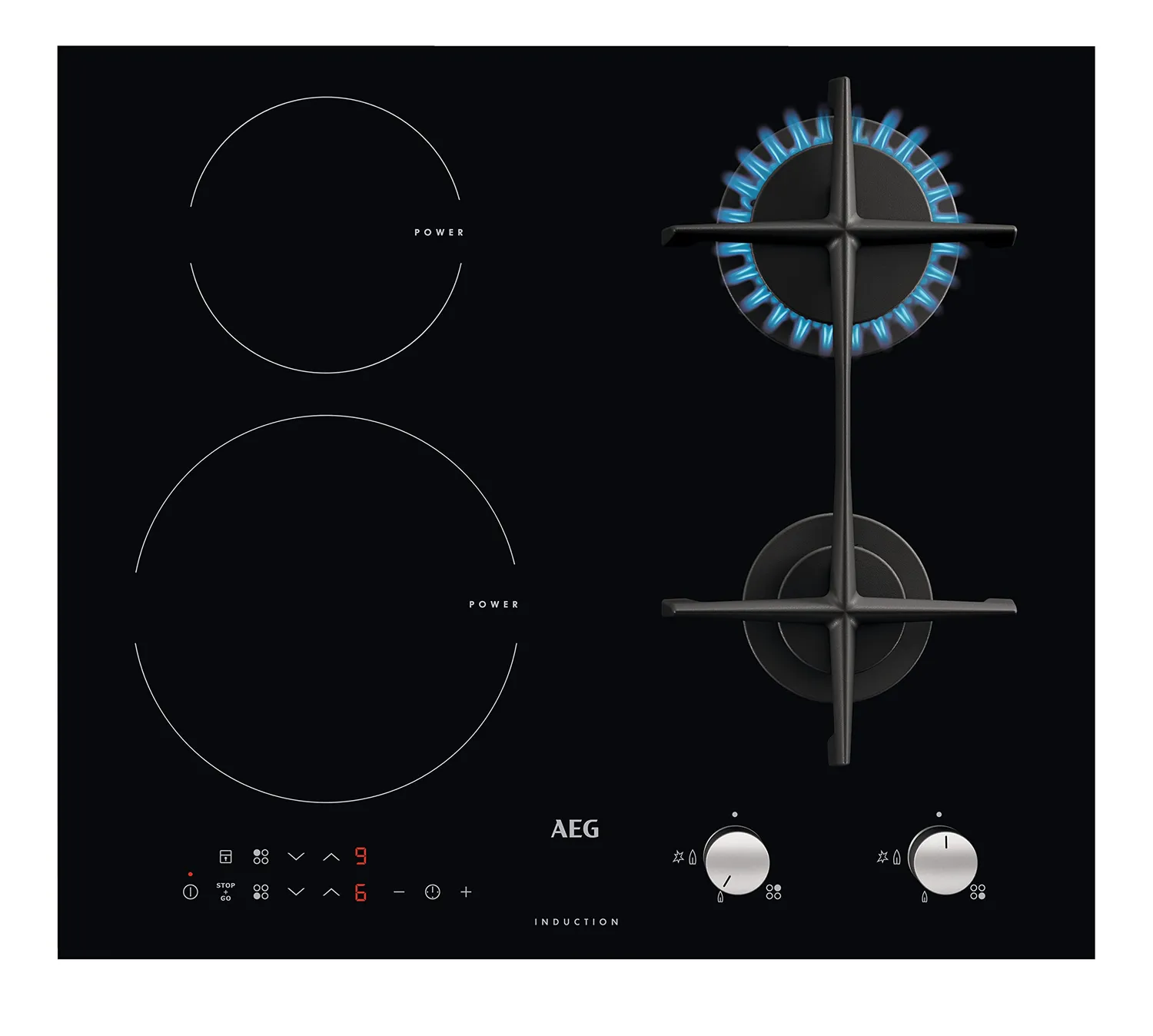AEG HF704163NB Piano Cottura Misto Bridge 70 cm Nero