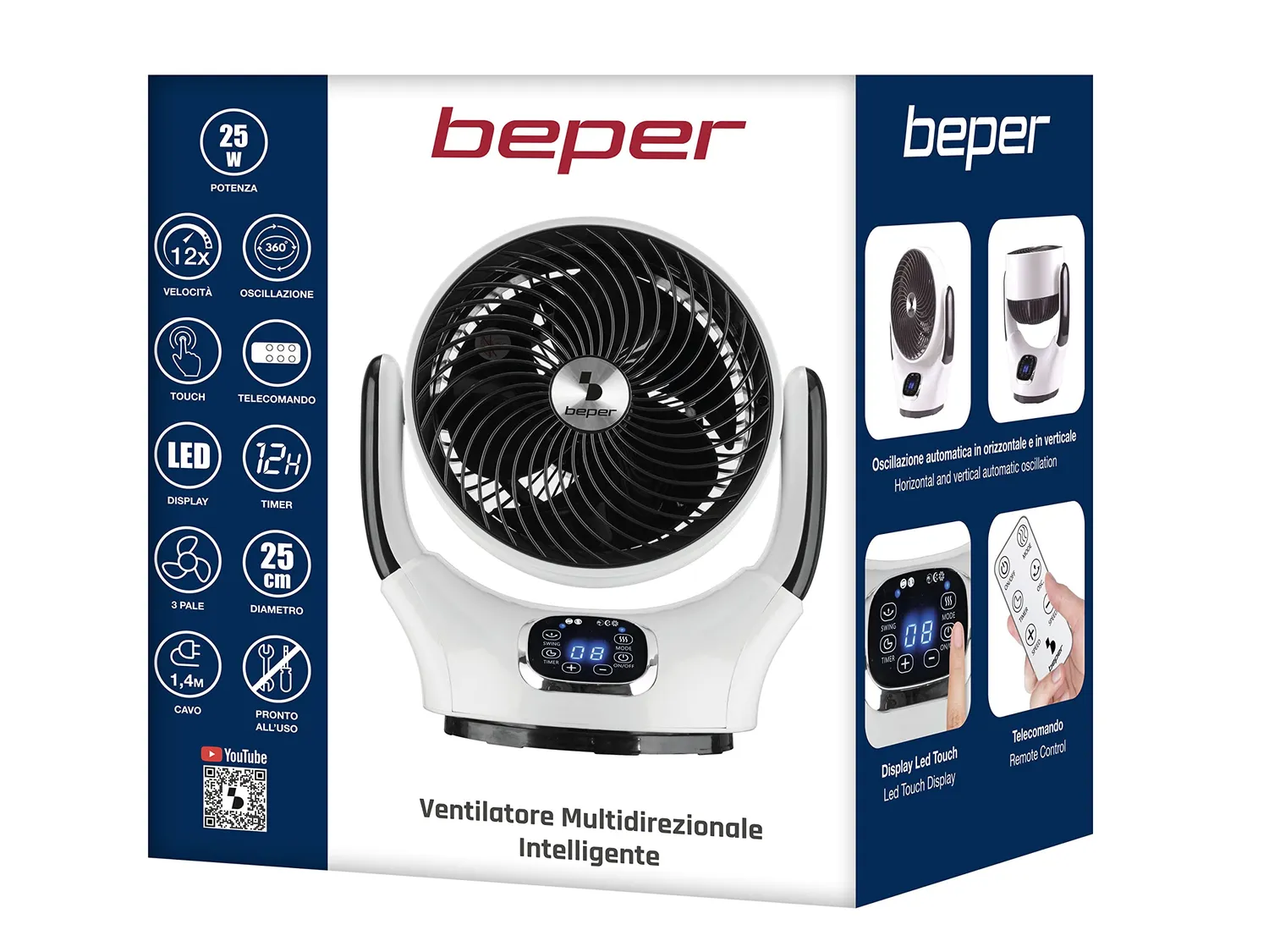 Beper P206VEN260 ventilatore multidirezionale 12 velocità