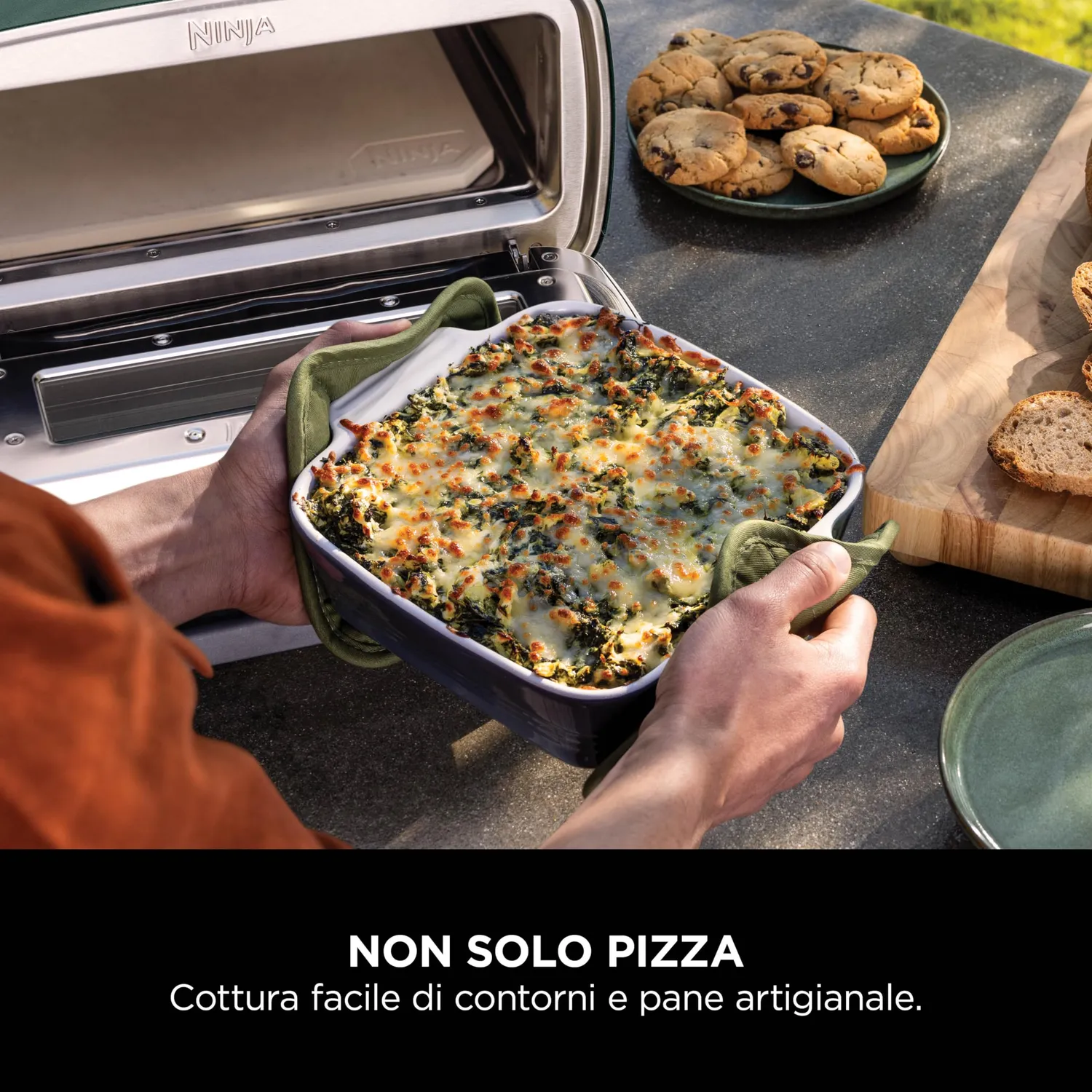 Ninja Artisan forno pizza da esterno verde 30 cm 370°C