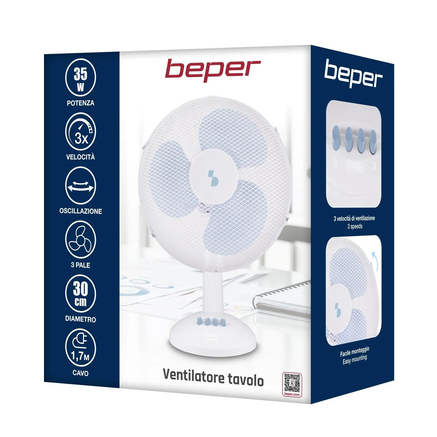 Beper P206VEN232 ventilatore tavolo 30 cm 35W