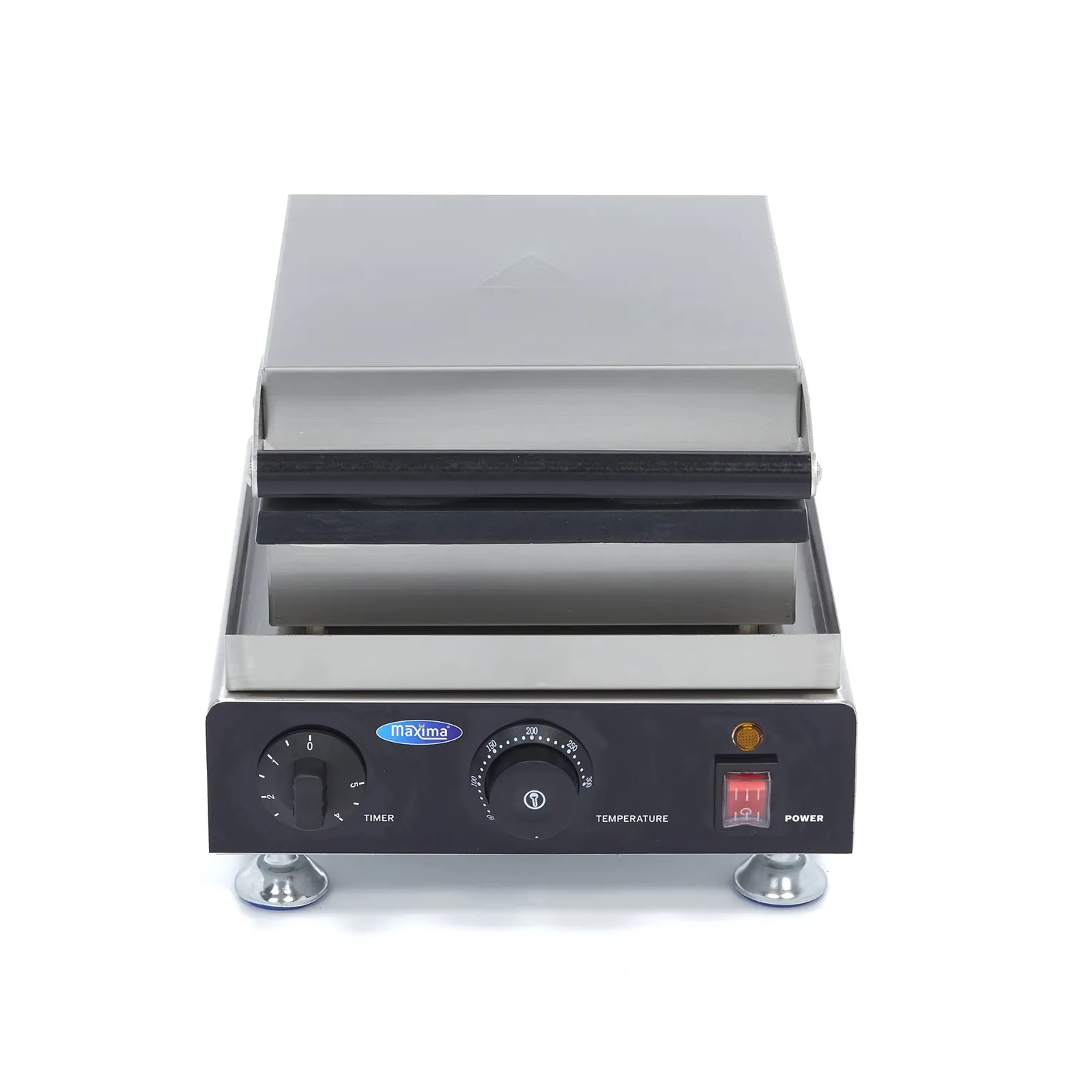 Maxima Piastra Waffle Rotonda 4 Pezzi Timer 1750W