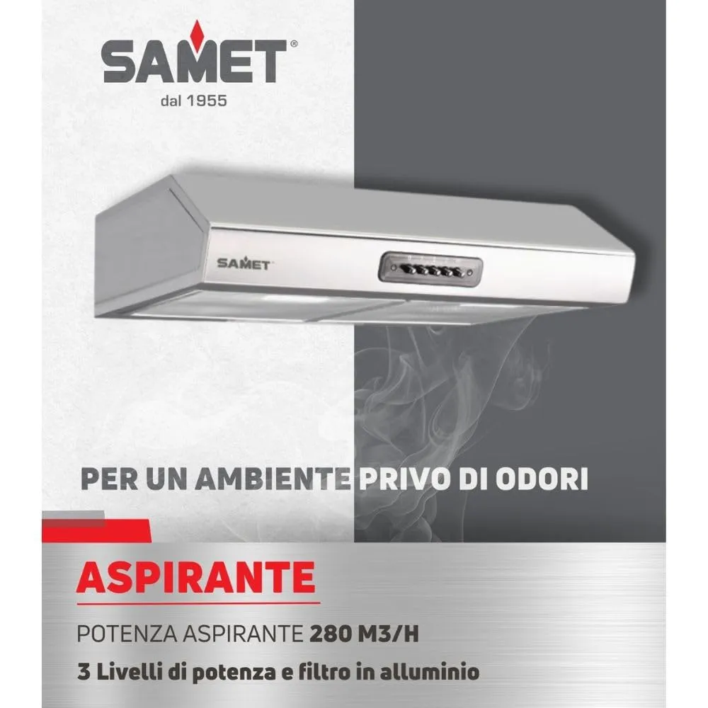 Samet Tornado 60 gruppo cappa sottopensile inox 60cm