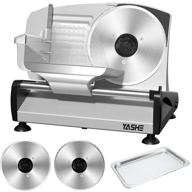 Yashe Affettatrice Elettrica 2 Lame Vassoio 200W 19cm