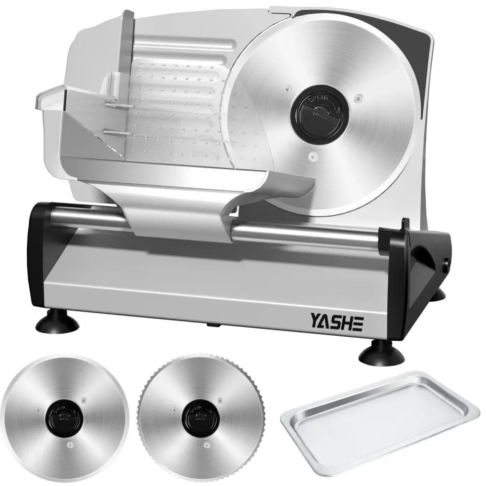 Yashe Affettatrice Elettrica 2 Lame Vassoio 200W 19cm
